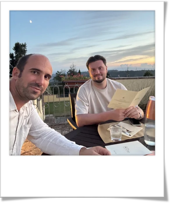 Polaroid: Abendessen in der Toskana